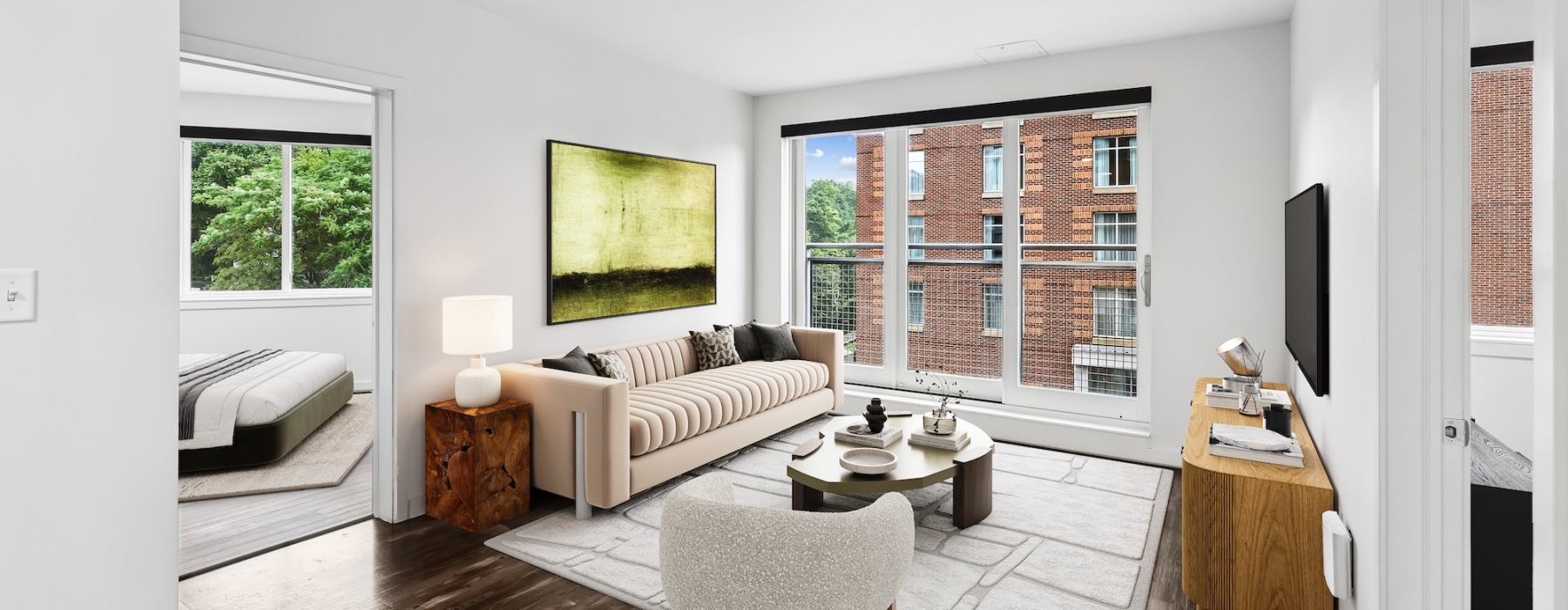 Open space living area with natural lighting