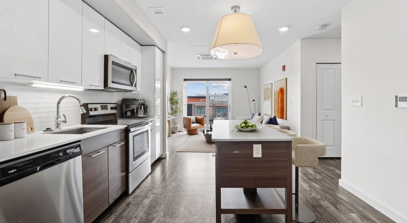 Well-lit kitchen with ample counter space
