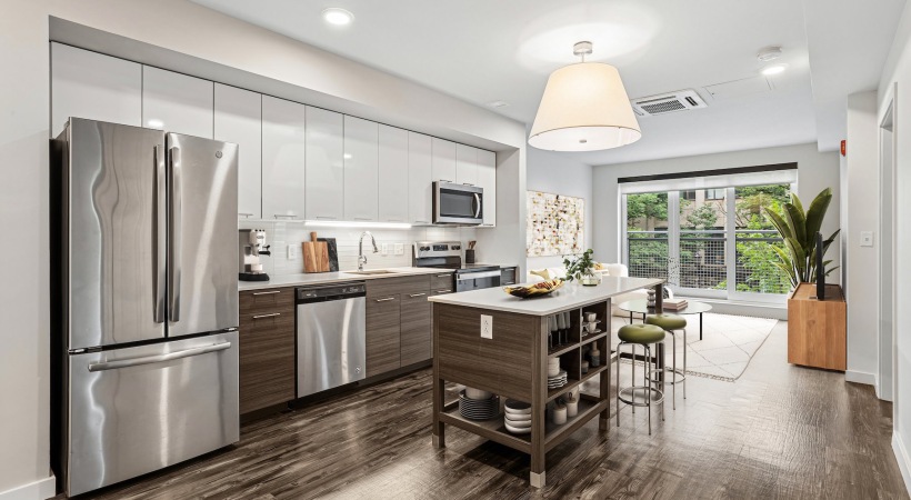 Well-lit kitchen with ample counter space
