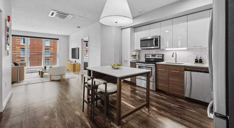 Well-lit kitchen with ample counter space