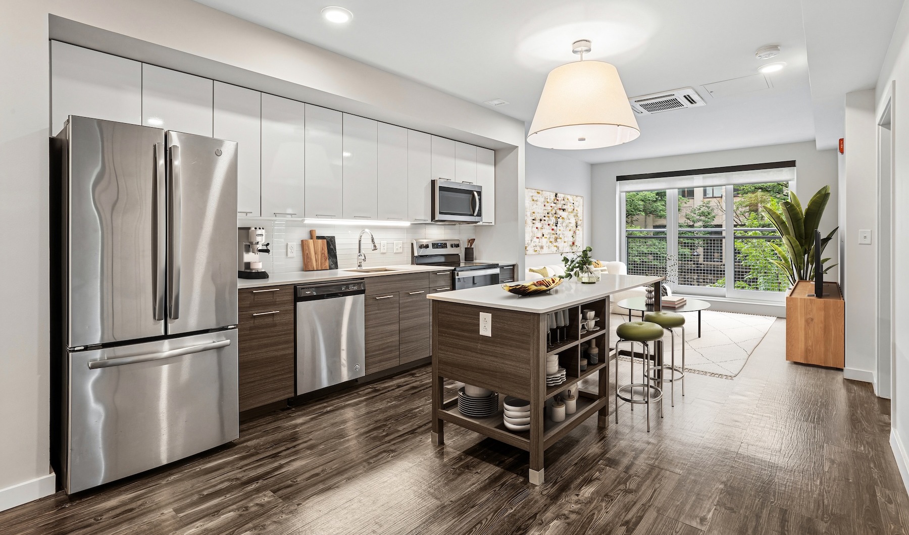 Well-lit kitchen with ample counter space