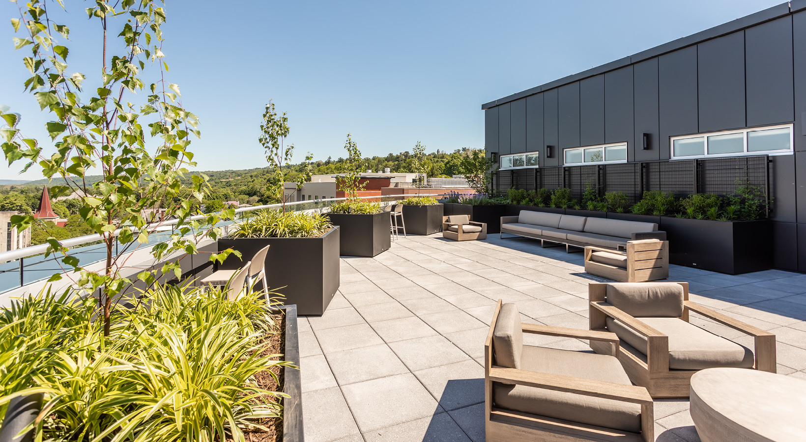 rooftop terrace overlooking the city